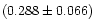 $(0.288 \pm 0.066)$