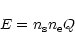\begin{displaymath}E = n_{\rm s} n_{\rm e} Q
\end{displaymath}