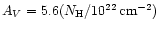 $A_V=5.6(N_{\rm
H}/10^{22} \,{\rm cm^{-2}})$