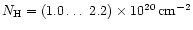 $N_{\rm
H}=(1.0\ldots~2.2)\times10^{20} \,{\rm cm^{-2}}$