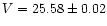 $V=25.58\pm0.02$
