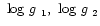 $\mbox{~log $g$ }_1, \mbox{~log $g$ }_2$
