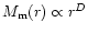 $M_{\rm m} (r) \propto r^D$