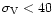 $\sigma_{\rm V} < 40$