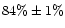 $ 84\% \pm 1\%$