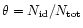 $\theta = N_{\rm id} / N_{\rm tot}$