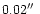 $ 0.02\hbox{$^{\prime\prime}$ }$