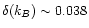 $\delta(k_{B}) \sim 0.038$