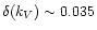$\delta(k_{V}) \sim 0.035$