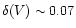 $\delta(V) \sim 0.07$