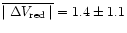 $\overline{\mid \Delta V_{\rm red} \mid} = 1.4 \pm 1.1$