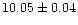 $10.05\pm0.04$