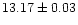 $13.17\pm0.03$