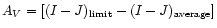 $A_V = [(I-J)_{\rm limit} - (I-J)_{\rm average}]$
