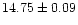 $14.75\pm0.09$
