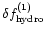 $\delta f_{\rm hydro}^{(1)}$