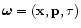 ${\vec \omega}=({\bf x},{\bf p},\tau)$