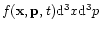 $f({\bf x},{\bf p},t) {\rm d}^3x {\rm d}^3p$