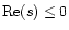 $\mbox{Re}(s) \leq 0$