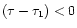 $(\tau-\tau_1)<0$