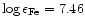 $\log\epsilon_{\rm Fe}=7.46$