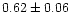 $0.62\pm0.06$