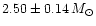 $2.50\pm0.14\,M_\odot$