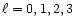 $\ell =0,1,2,3$