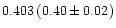 $0.403\,(0.40\pm0.02)$