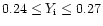 $0.24\leq Y_{\rm i}\leq 0.27$