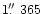 $1\hbox{$.\!\!^{\prime\prime}$ }365$