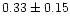 $0.33 \pm0.15$
