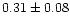 $0.31 \pm0.08$