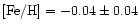 $[{\rm Fe/H}]=-0.04\pm 0.04$