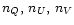 $n_{Q},\,n_{U},\,n_{V}$