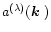 $a^{(\lambda)}(\mbox{\boldmath$k$ })$