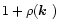 $1+\rho(\mbox{\boldmath$k$ })$