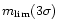 $ m_{\rm lim} (3\sigma)$