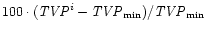 $100\cdot({\it TVP}^i-{\it TVP}_{\min})/{\it TVP}_{\min}$