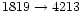 $\rm 1819\rightarrow4213$