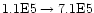 $\rm 1.1E5\rightarrow7.1E5$