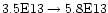 $\rm 3.5E13\rightarrow5.8E13$