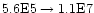 $\rm 5.6E5\rightarrow1.1E7$