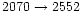 $\rm 2070\rightarrow2552$