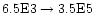 $\rm 6.5E3\rightarrow3.5E5$