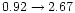 $\rm0.92\rightarrow2.67$
