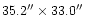 $35.2^{\prime \prime } \times 33.0 ^{\prime \prime } $