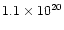 $1.1 \times 10^{20}$