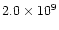$2.0 \times 10^9$