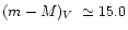 $(m-M)_V~\simeq15.0$